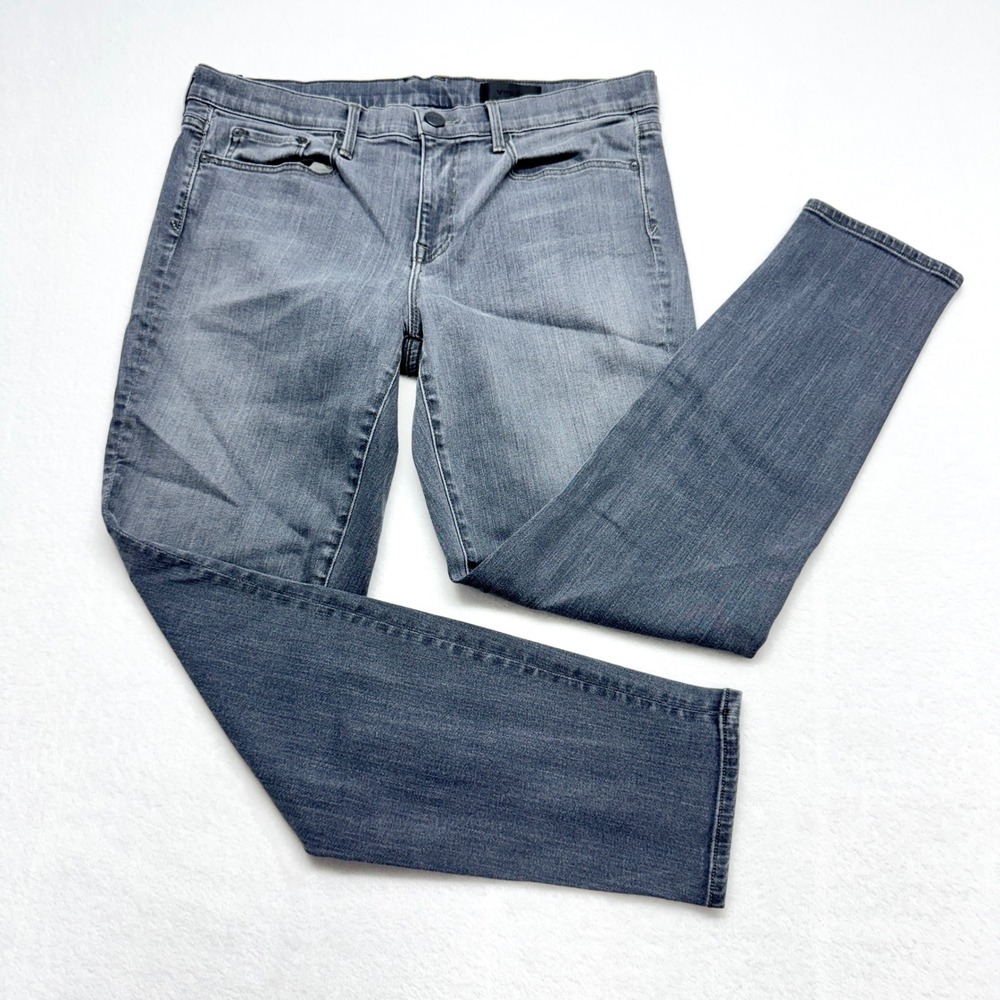 Vince Mason Relaxed Rolled Jeans Womens Size 29 Grey Rosewood Wash Stretch Denim
